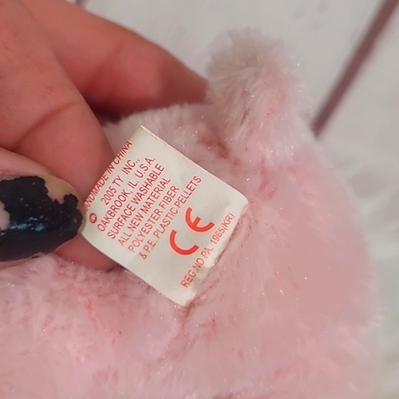 Y2K TY Beanie Baby Pink Love You Mom Mother's Day Bear Plush Stuffed Animal Toy - Picture 13 of 14